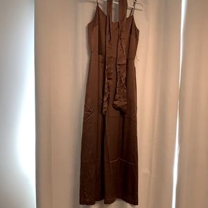 Club Monaco Satin Brown Jumpsuit size 4